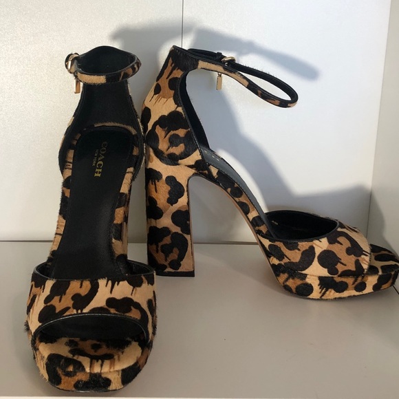 Coach Shoes - Leopard/Cheetah Print Coach Heels